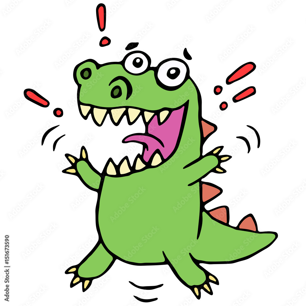 Obraz premium lucky smiling dinosaur. vector illustration