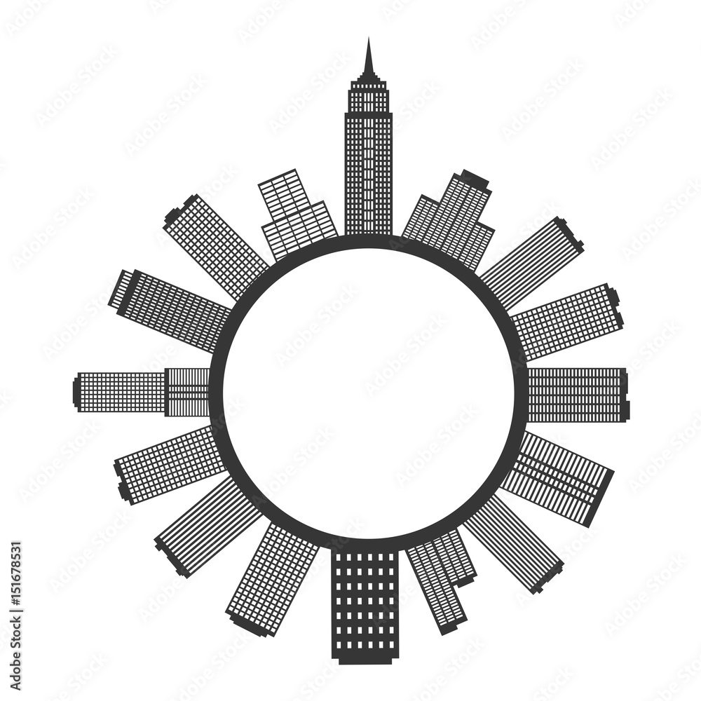 graphic Circular city, vector