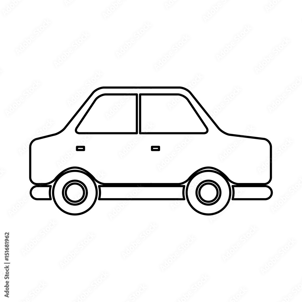 sedan car side, vehicle transport concept vector illustration