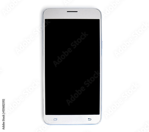 Grey smart phone with black blank screen
