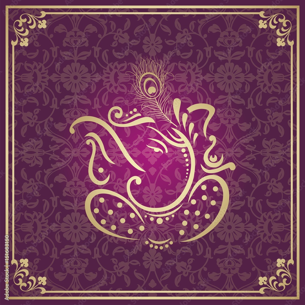 Ganesha, wedding card, royal Rajasthan, India Ganesha, wedding card, royal Rajasthan, India