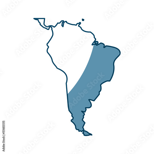 world map sourth america. continent country image vector illustration