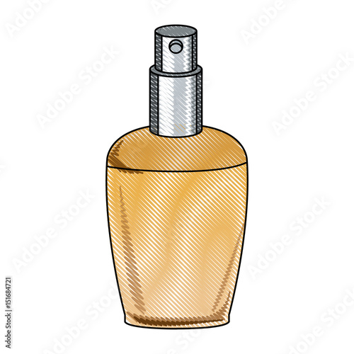 draw elegant female perfume, glamour aroma conatiner vector illustration