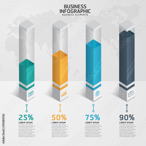 Infographic design template and marketing icons, Business concept with 4 options, parts, steps or processes.
