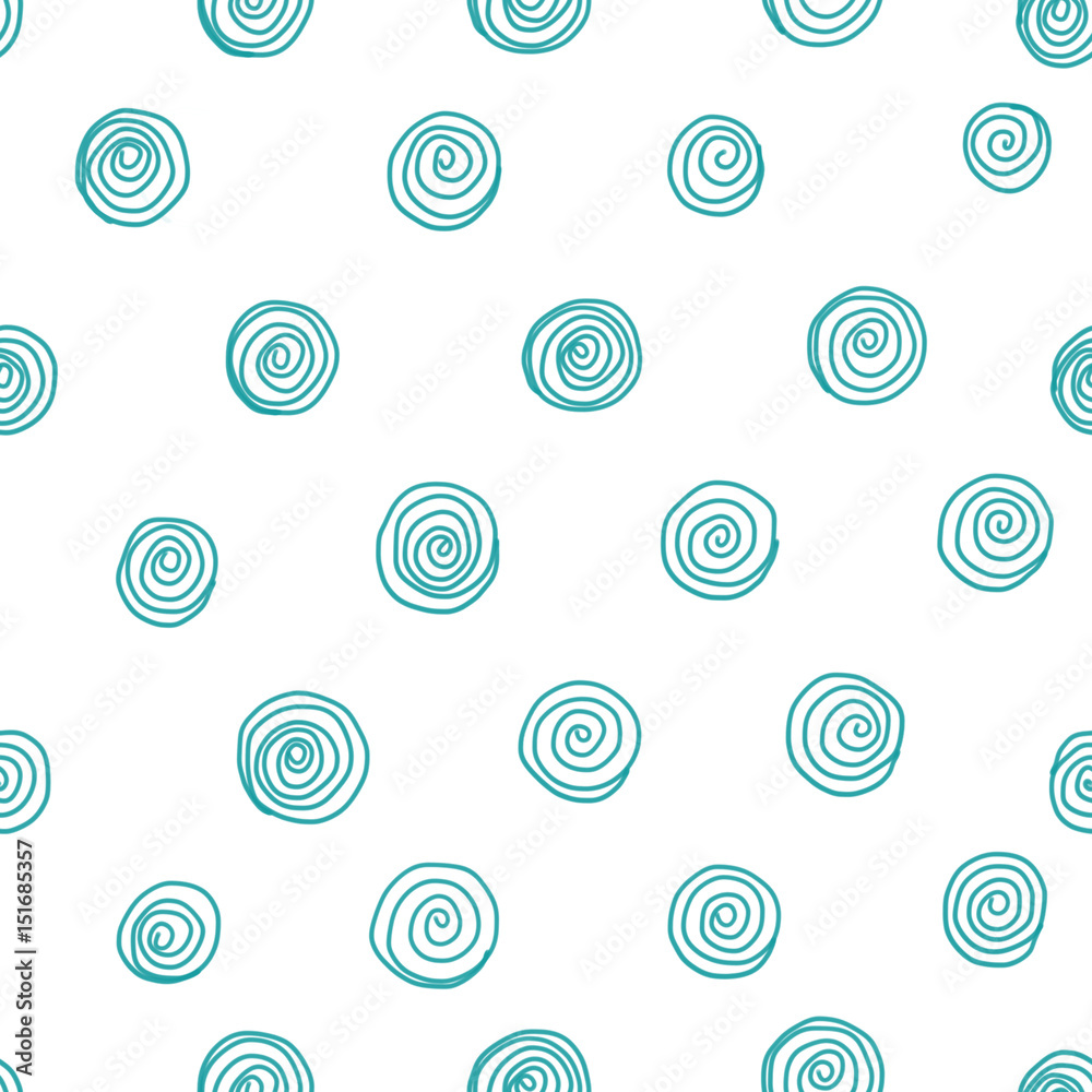 Colorful hand drawn seamless abstract doodle background, stylish illustration in blue colors for wallpaper painted by oil color, high quality