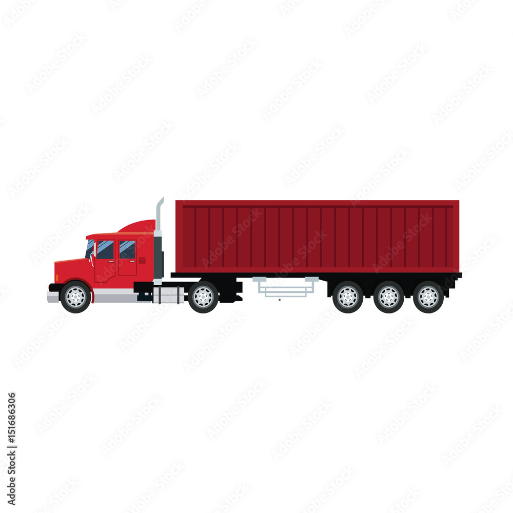 cargo delivery truck with cargo container shipping design, vector illustration cargo delivery truck with cargo container shipping design, vector illustration