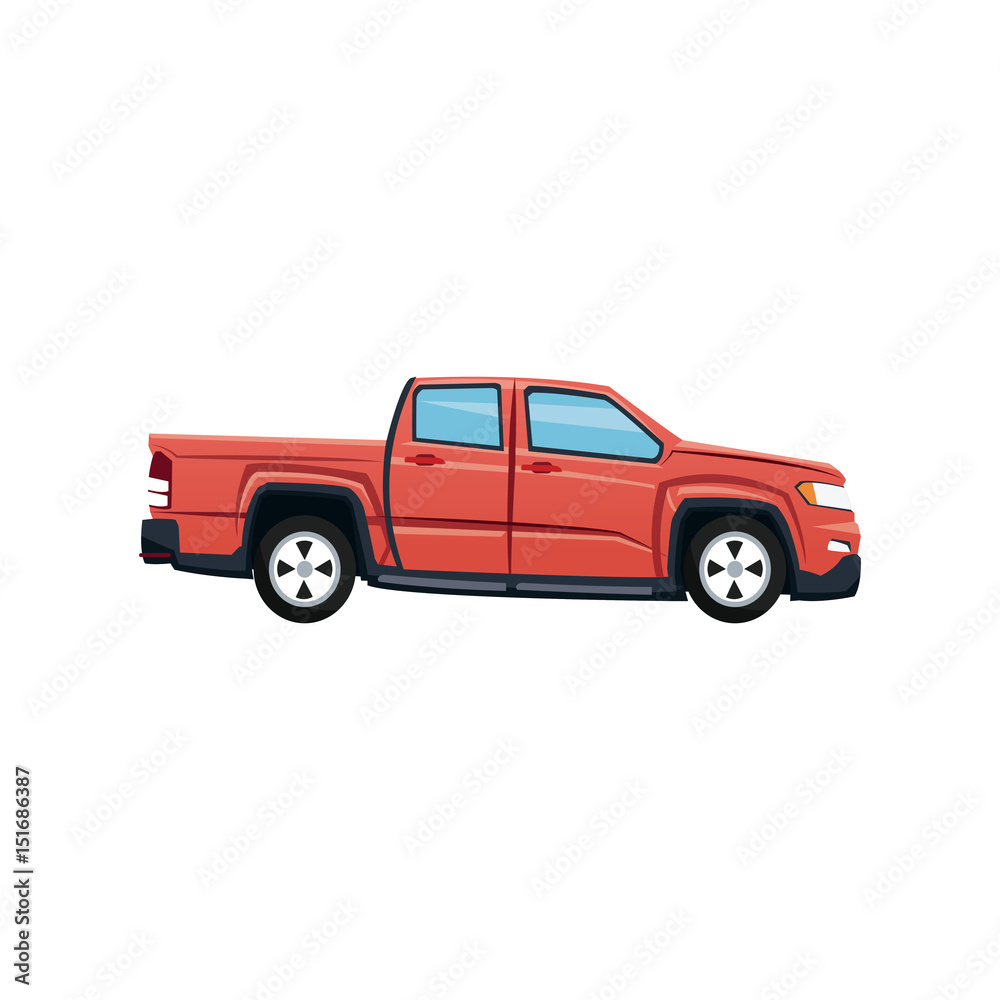 red pickup truck vehicle transport vector illustration red pickup truck vehicle transport vector illustration