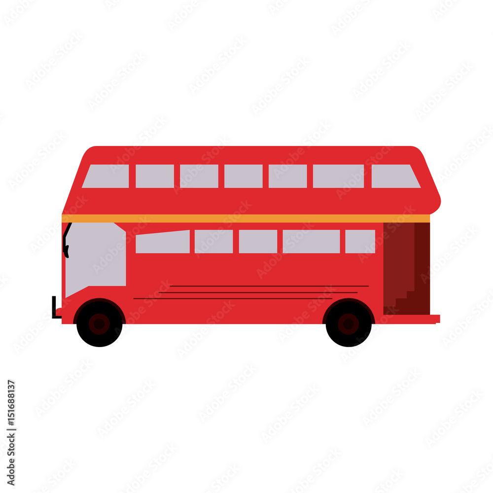 double decker bus london icon image vector illustration design 