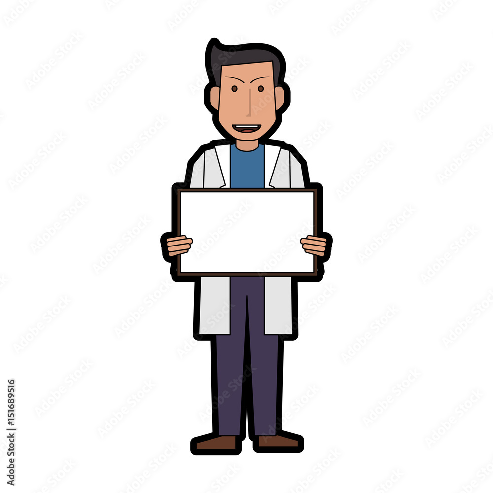 male medical doctor holding blank sign icon image vector illustration design male medical doctor holding blank sign icon image vector illustration design