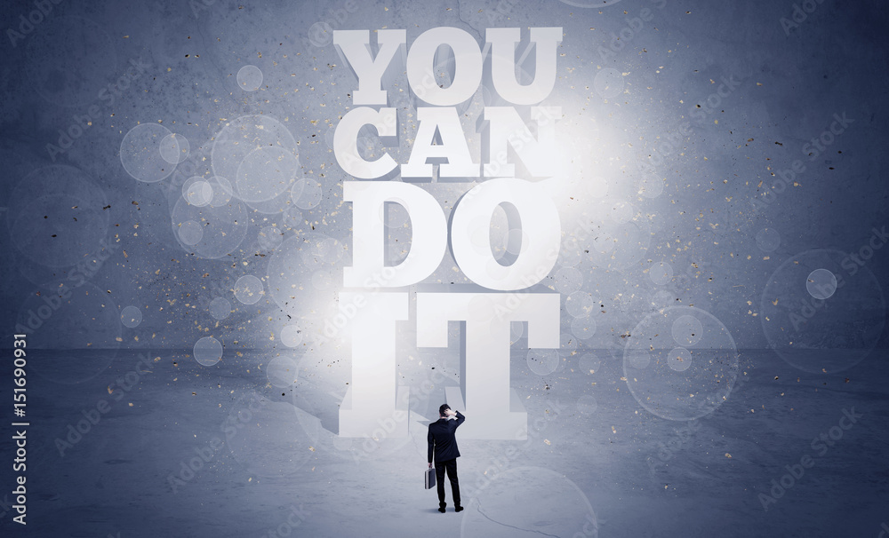 Fototapeta premium Salesman you can do it motivation