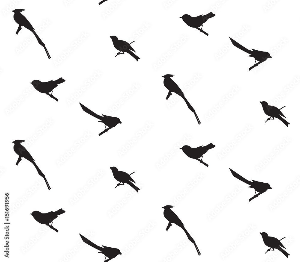 Obraz premium Seamless pattern with birds silhouettes.