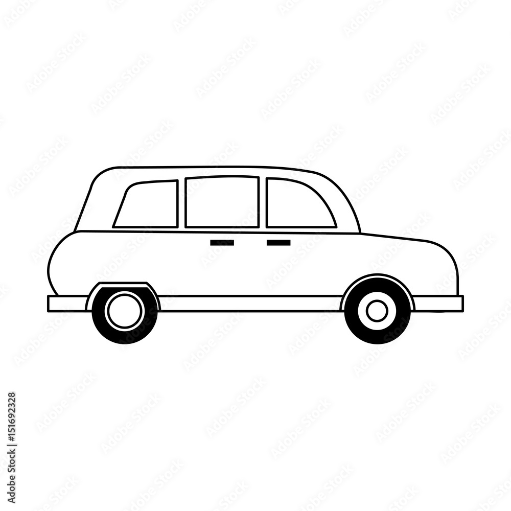 vintage town car icon image vector illustration design 