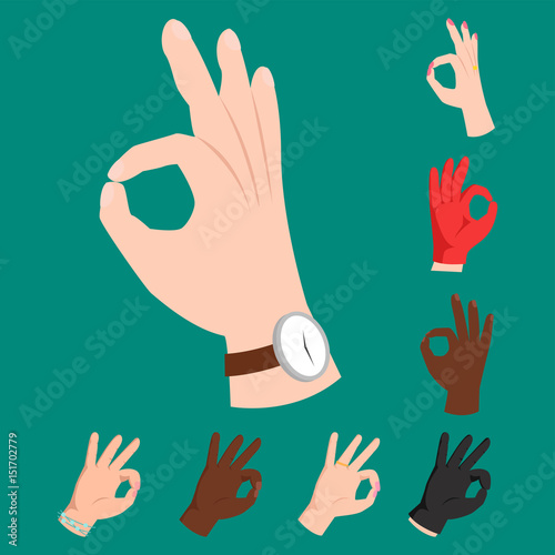 Ok hands success gesture okey yes agreement signal business human agree best approval vector.