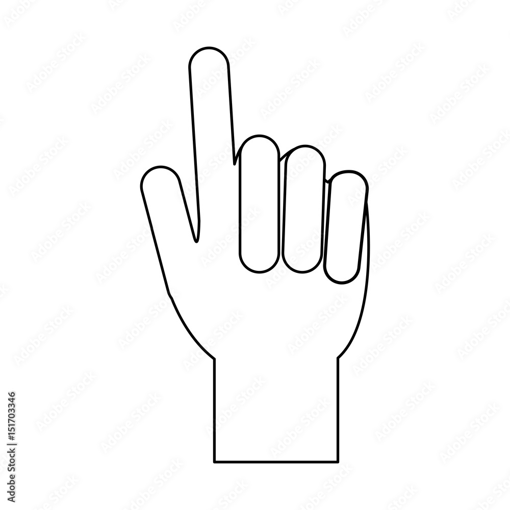 index finger pointing hand gesture icon image vector illustration design single black line index finger pointing hand gesture icon image vector illustration design single black line