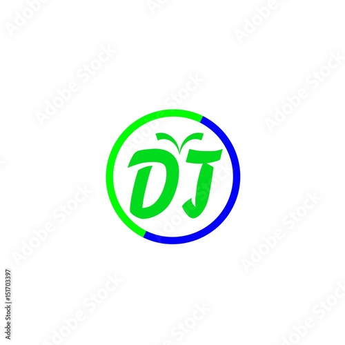 letter DJ logo vector