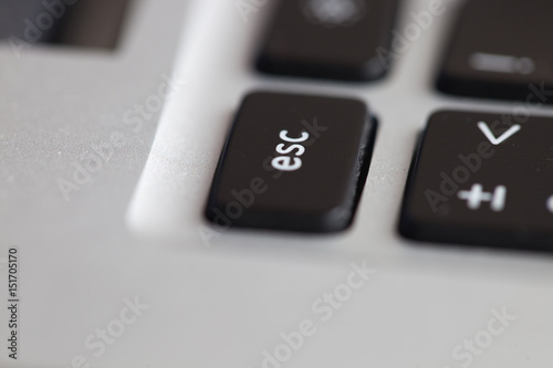 Closeup of the computer keyboard