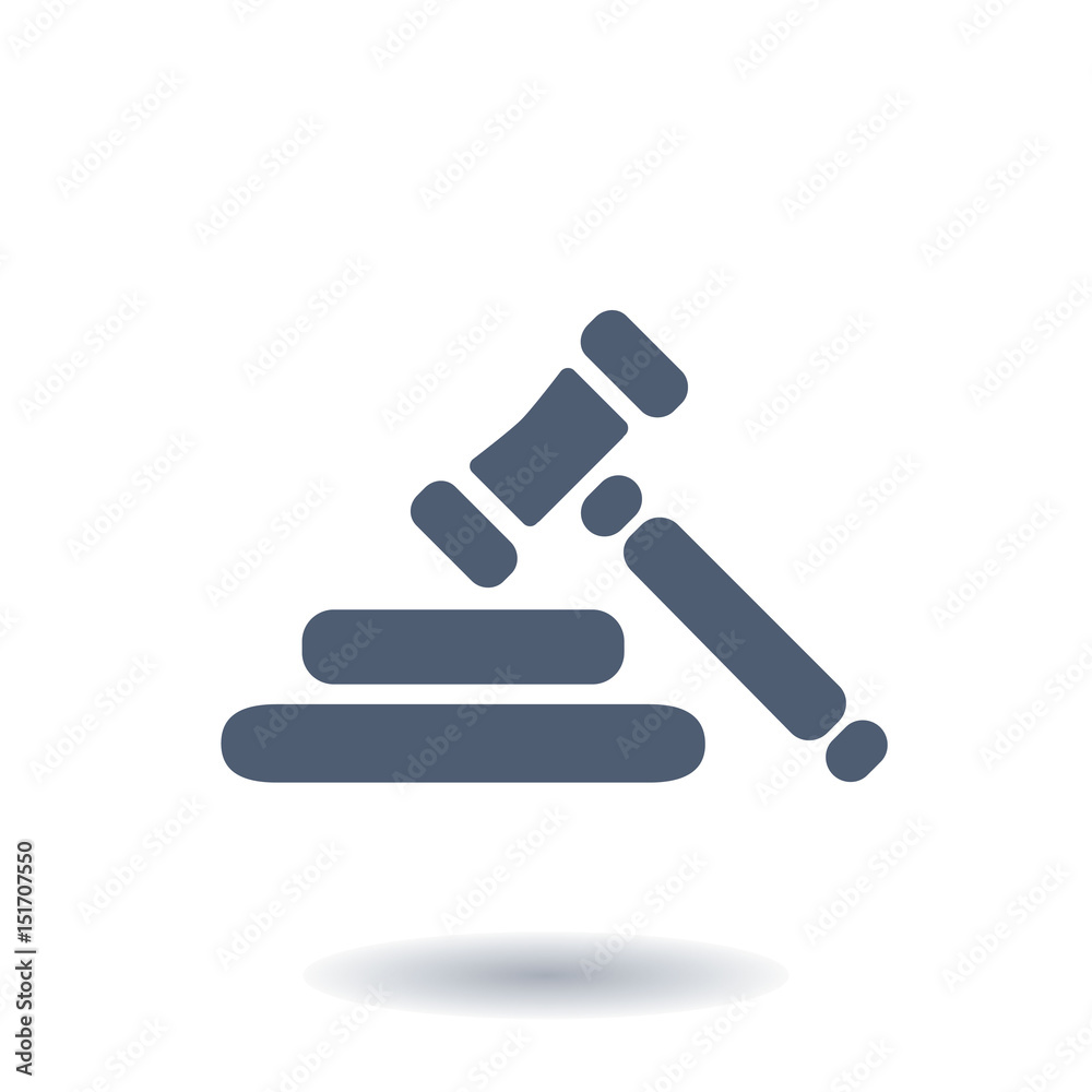 Auction hammer pictogram. Law judge gavel icon. Flat design style. Auction hammer pictogram. Law judge gavel icon. Flat design style.