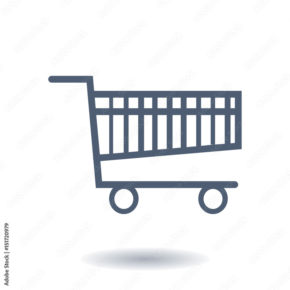 Flat icon of shopping chart. Add a product to the cart.