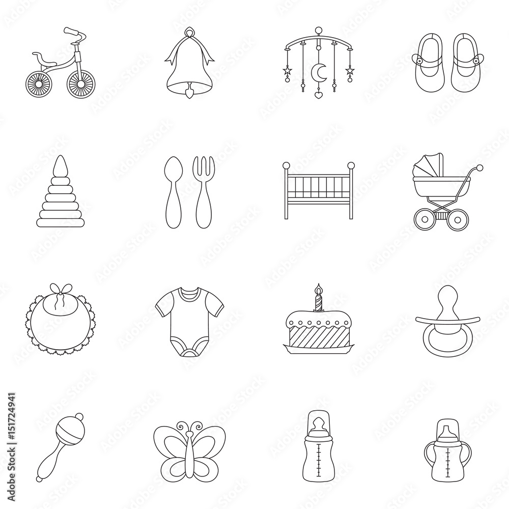 Fototapeta premium Baby line icon