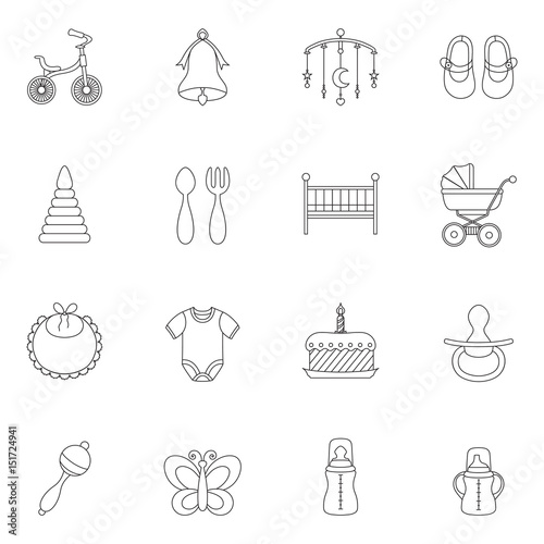 Baby line icon