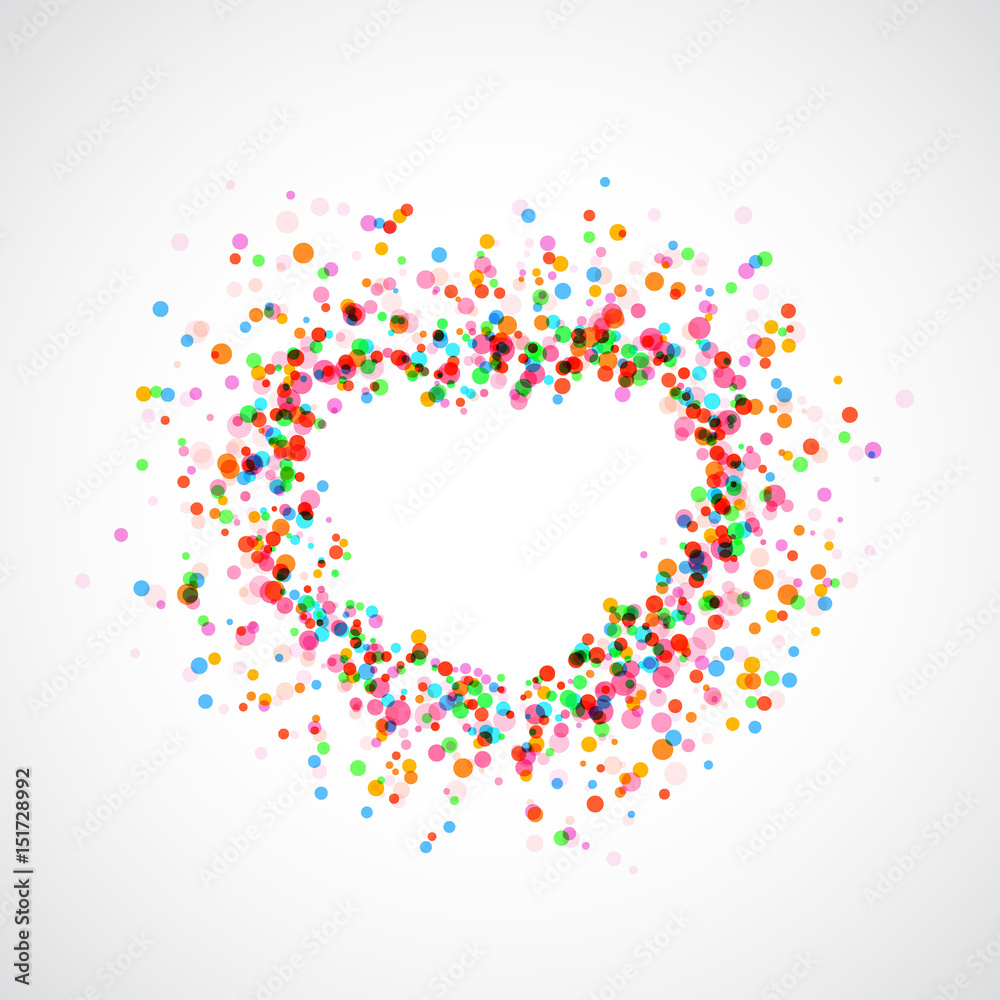 Bright colorful catching heart shape background - holi dust Bright colorful catching heart shape background - holi dust