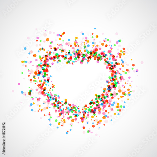 Bright colorful catching heart shape background - holi dust