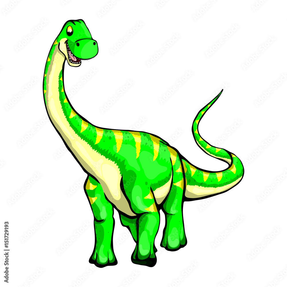 Fototapeta premium Isolated illustration of a cartoon dinosaur