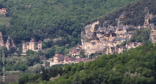 vue sur le village de la Roque-Gageac en Dordogne,