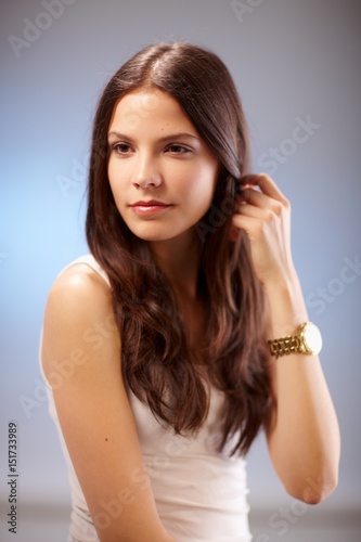 Portrait of young brunette