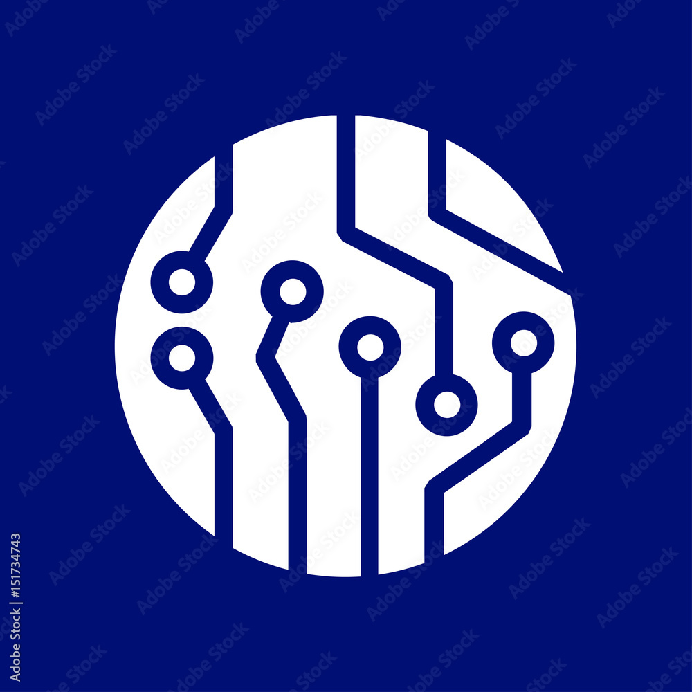 Circuit board icon. Technology scheme square symbol. Flat design style. Circuit board icon. Technology scheme square symbol. Flat design style.