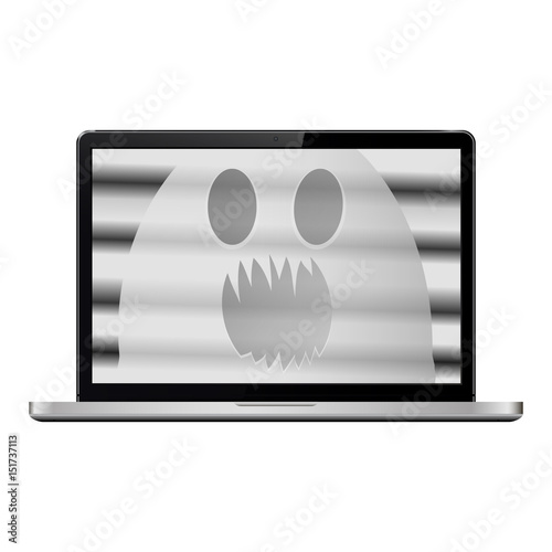 Ghost on the laptop screen