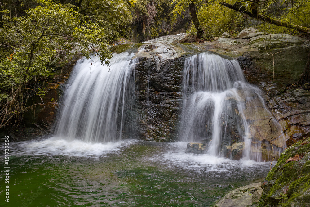 Huay saai leung waterfall in rain forest at Doi Inthanon National park in Chiang Mai ,Thailand
