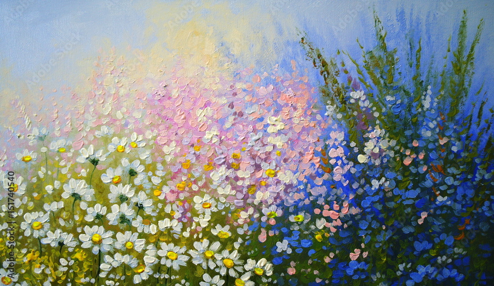 Obraz premium Flowers, oil paintings landscape