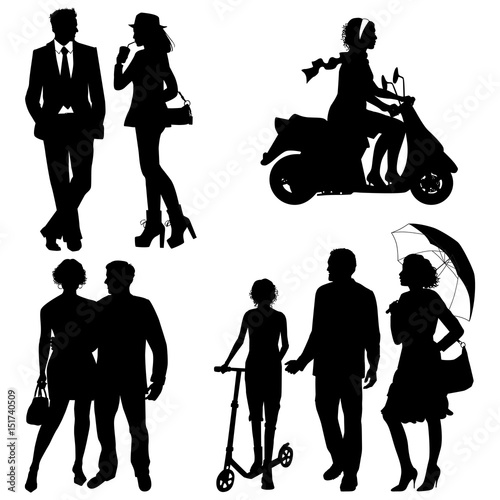 several people on the street, city live