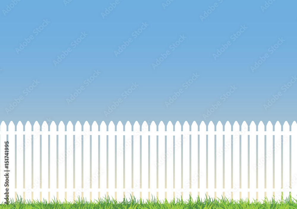 white picket fence with lots of space for copy white picket fence with lots of space for copy