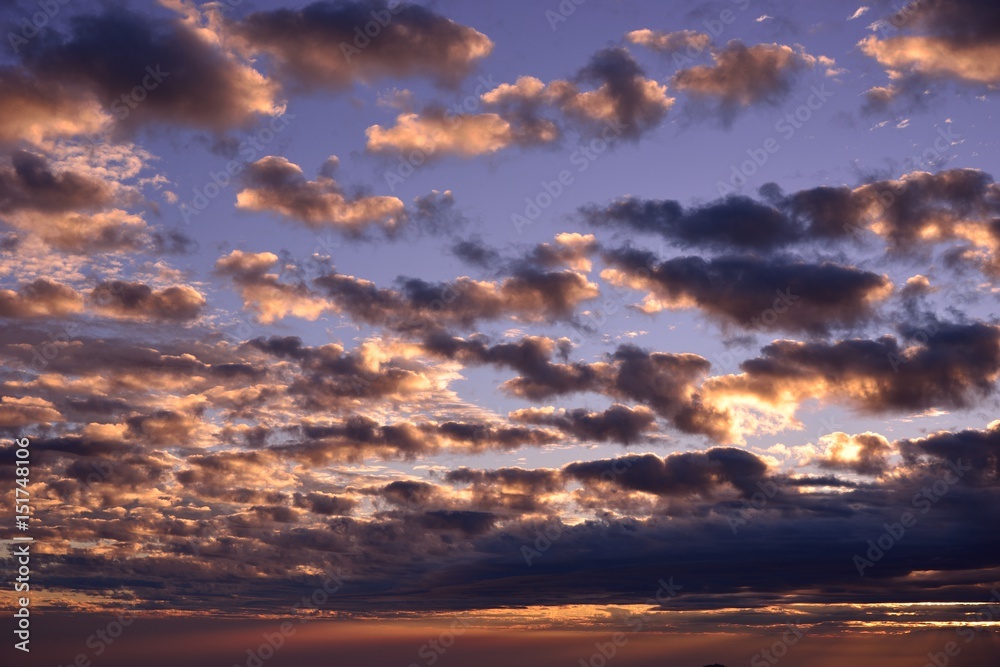 Fototapeta premium Dramatic sky at sunset time