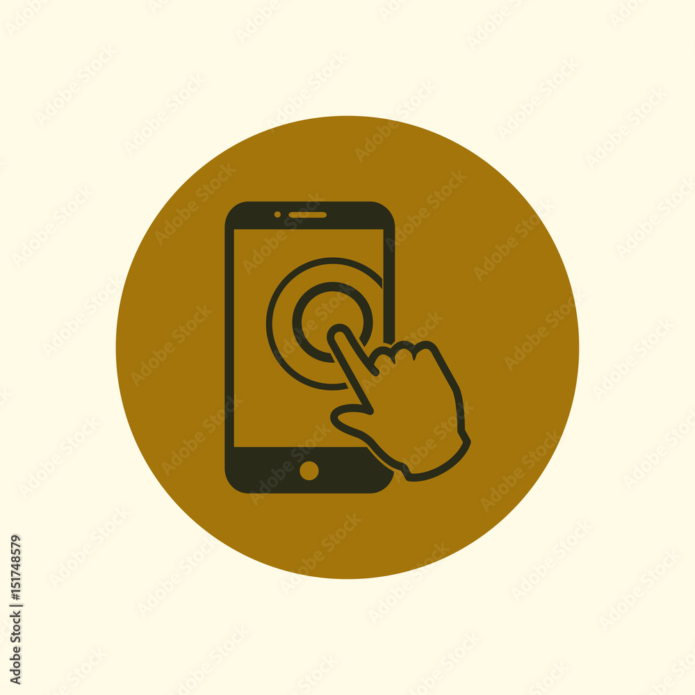 Touch screen smartphone sign icon. Hand pointer symbol. Flat design style. Vector EPS 10. Touch screen smartphone sign icon. Hand pointer symbol. Flat design style. Vector EPS 10.