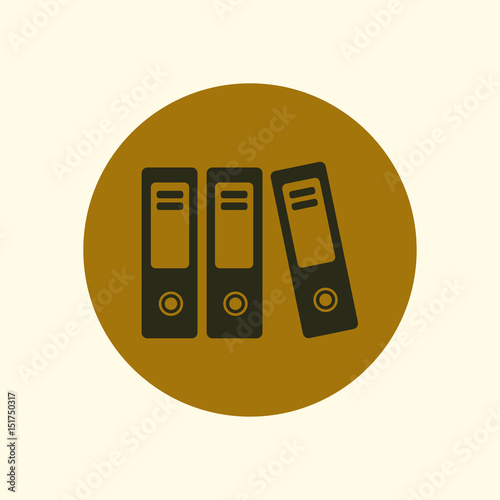 Office folders with papers and documents. Archives folder icon. 