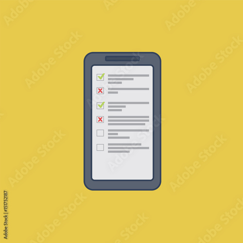 To do list app on smartphone - illustration, vector