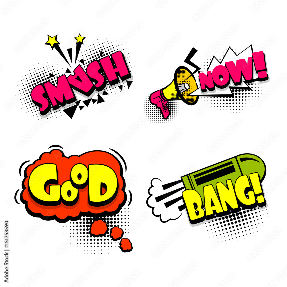 Smash Comic Book Style Expression Stock Illustration - Download