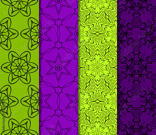 set of 4 modern seamless pattern. floral theme. vector illustration
