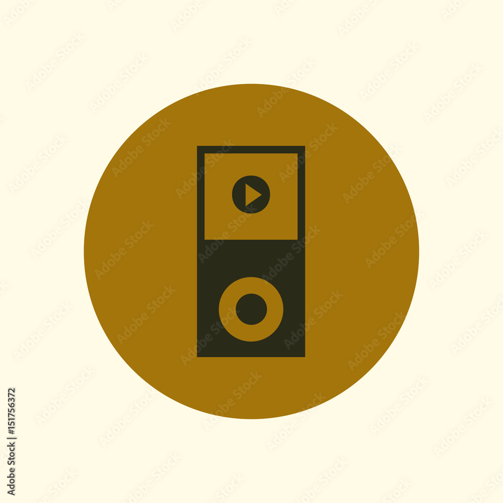 Portable media player icon. Flat design style. Portable media player icon. Flat design style.