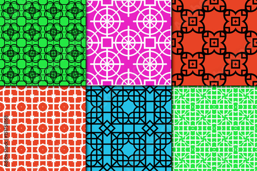 set of decorative line geometric ornament. seamless vector illustration. texture for design, wallpaper, invitation card, banner, fabric .