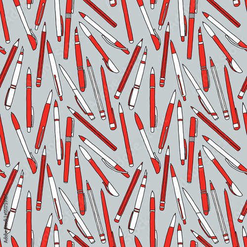pattern of the various pens and pencils