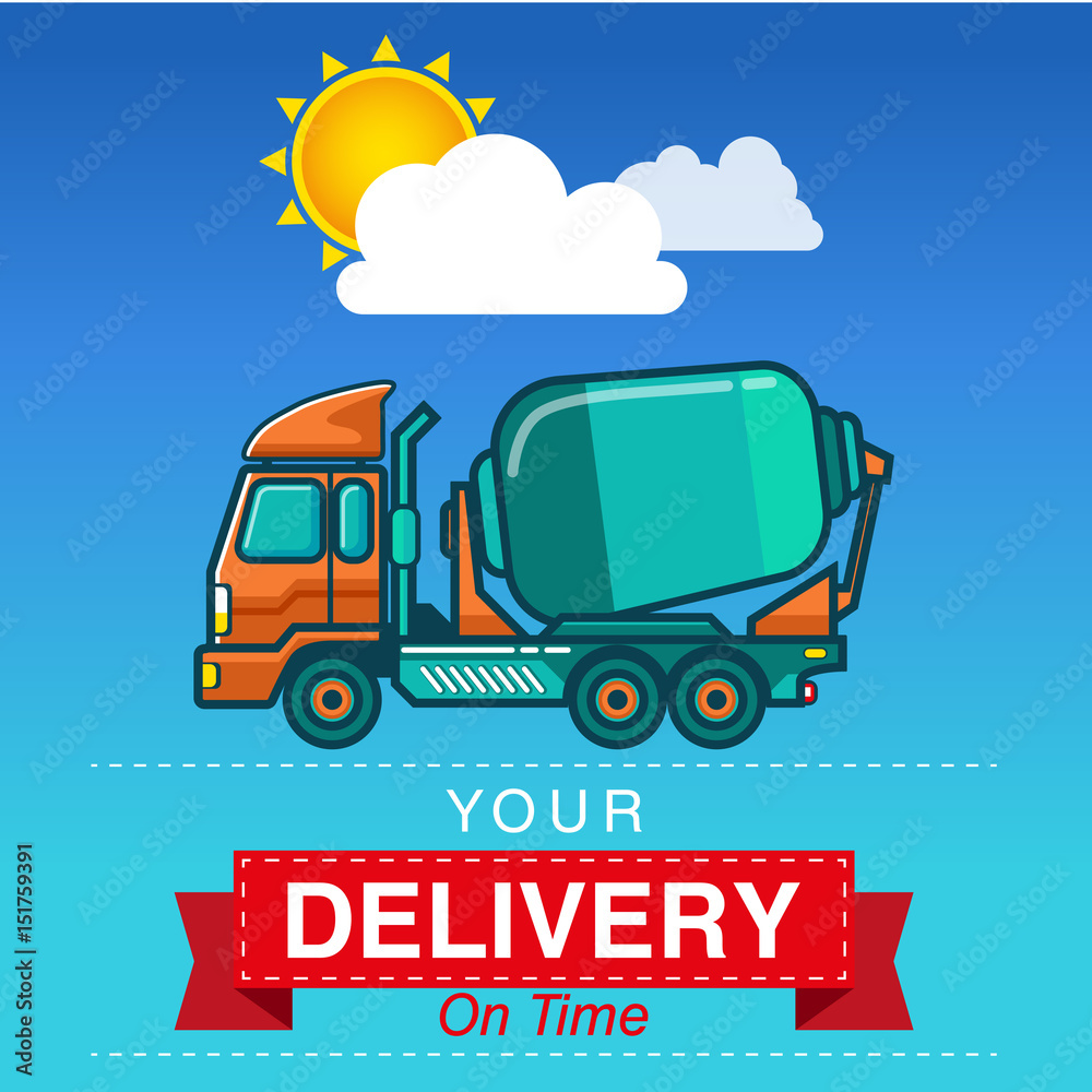 Obraz premium Industrial transportation vector set for construction, shipping, carrying and logistics needs