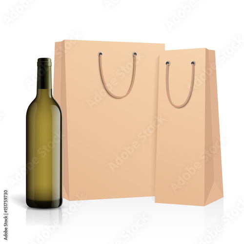 Mockup wine bottle. vector design.