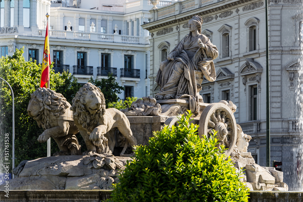Fountain of Cibeles in the Square Cibeles in Madrid