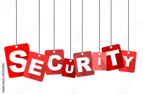 Red vector flat design background security. It is well adapted for web design.