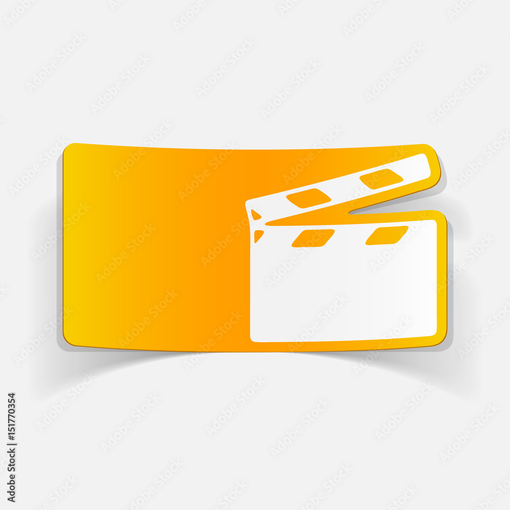 realistic design element: clapper cinema realistic design element: clapper cinema