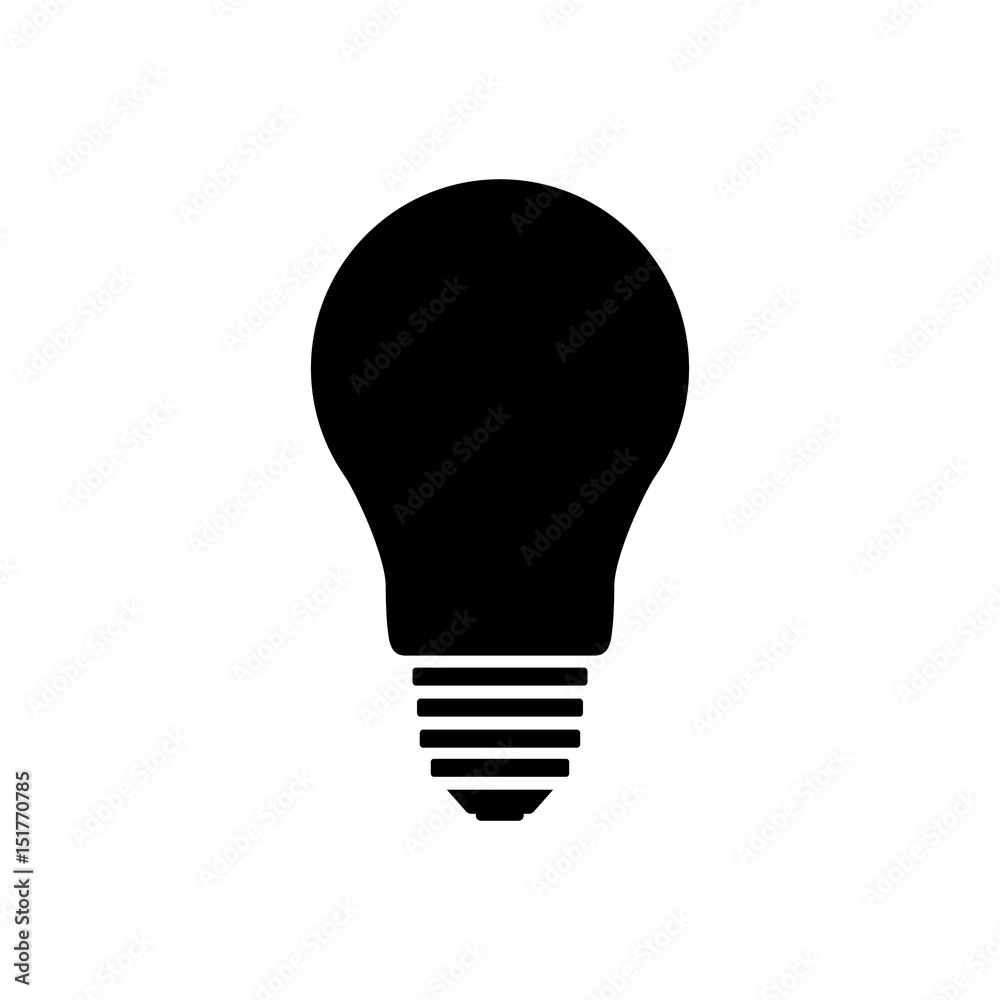 Silhouette of Flat black halogen lamp. Classical electric light bulb. Vector illustration Silhouette of Flat black halogen lamp. Classical electric light bulb. Vector illustration